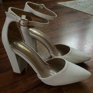 White Close-Toed Heels